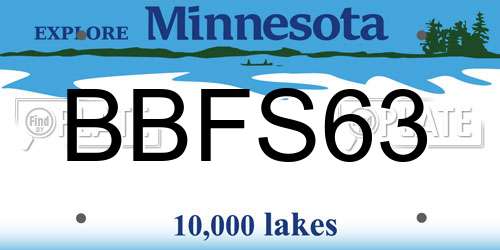 BBFS63 Minnesota License Plate