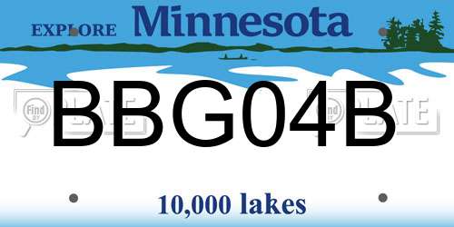 BBG04B Minnesota License Plate