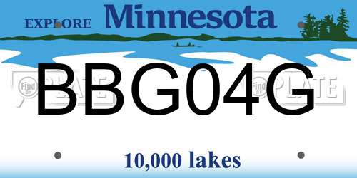 BBG04G Minnesota License Plate