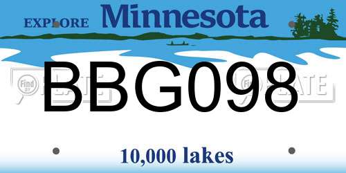 BBG098 Minnesota License Plate