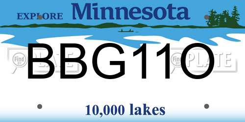 BBG11O Minnesota License Plate