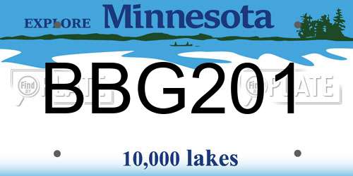 BBG201 Minnesota License Plate