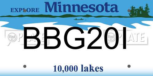 BBG20I Minnesota License Plate