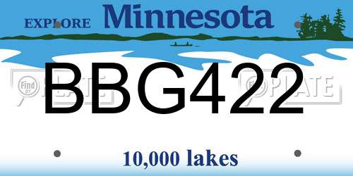 BBG422 Minnesota License Plate