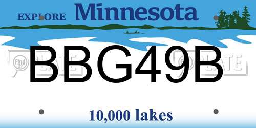 BBG49B Minnesota License Plate
