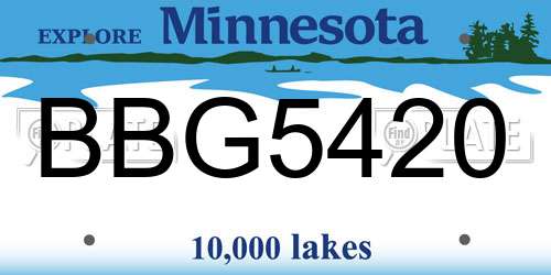 BBG5420 Minnesota License Plate