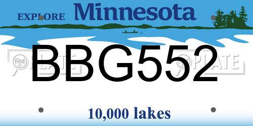 BBG552 Minnesota License Plate