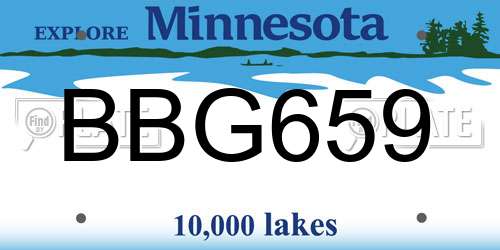 BBG659 Minnesota License Plate
