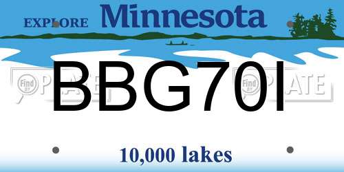 BBG70I Minnesota License Plate