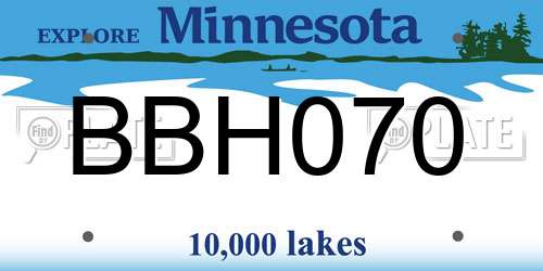 BBH070 Minnesota License Plate