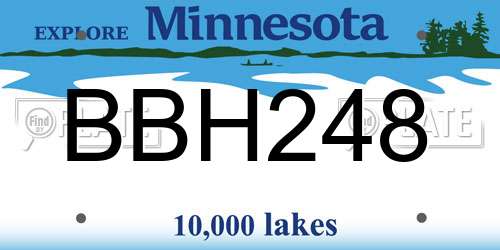 BBH248 Minnesota License Plate
