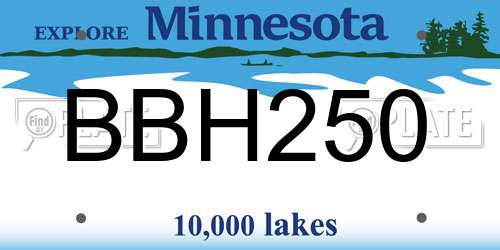 BBH250 Minnesota License Plate