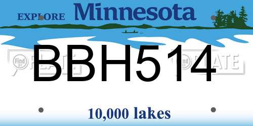 BBH514 Minnesota License Plate