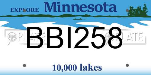 BBI258 Minnesota License Plate