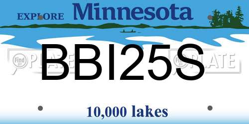 BBI25S Minnesota License Plate
