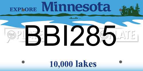 BBI285 Minnesota License Plate