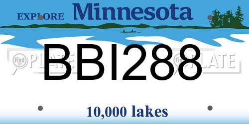 BBI288 Minnesota License Plate