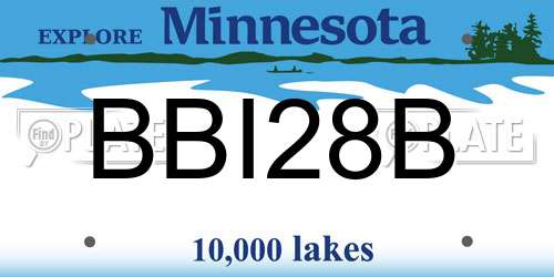 BBI28B Minnesota License Plate