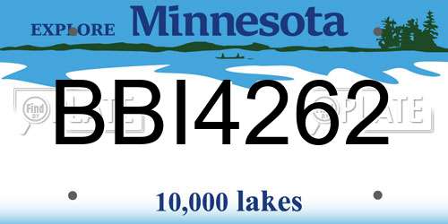 BBI4262 Minnesota License Plate