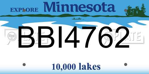 BBI4762 Minnesota License Plate