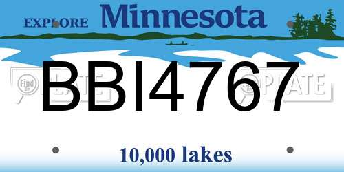 BBI4767 Minnesota License Plate