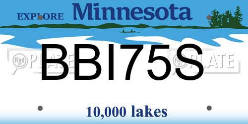 BBI75S Minnesota License Plate