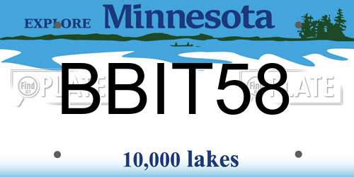 BBIT58 Minnesota License Plate