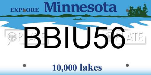 BBIU56 Minnesota License Plate