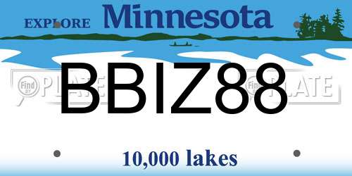 BBIZ88 Minnesota License Plate