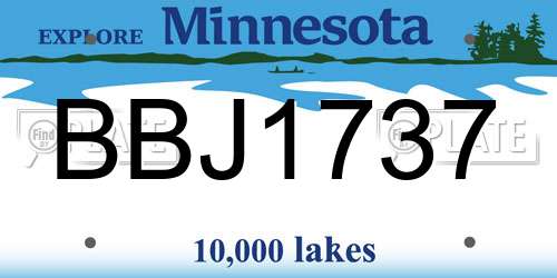 BBJ1737 Minnesota License Plate
