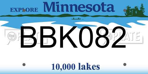 BBK082 Minnesota License Plate