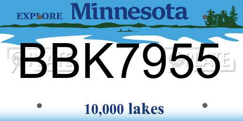 BBK7955 Minnesota License Plate