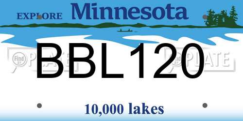 BBL120 Minnesota License Plate