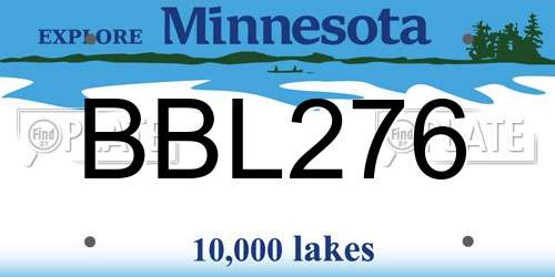 BBL276 Minnesota License Plate