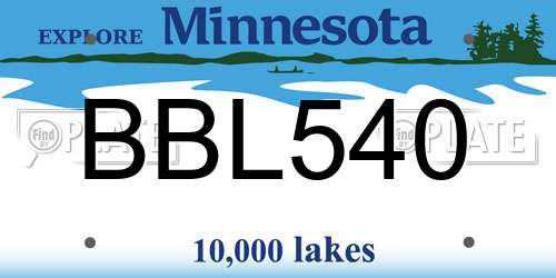 BBL540 Minnesota License Plate