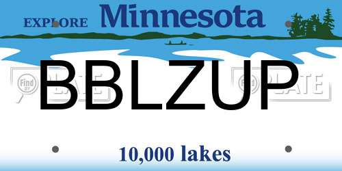 BBLZUP Minnesota License Plate