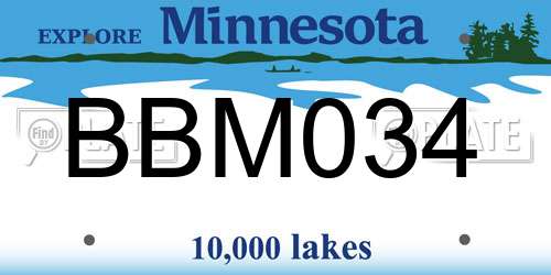 BBM034 Minnesota License Plate