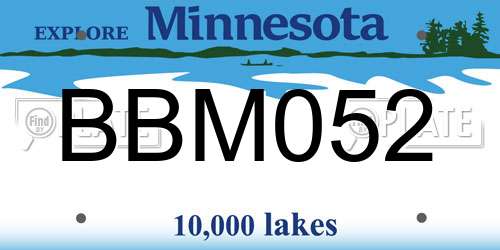 BBM052 Minnesota License Plate