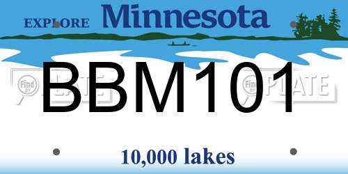 BBM101 Minnesota License Plate