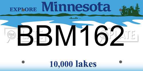 BBM162 Minnesota License Plate
