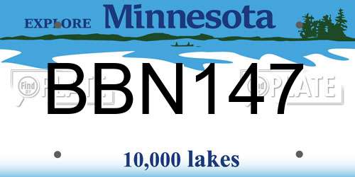 BBN147 Minnesota License Plate