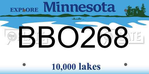BBO268 Minnesota License Plate