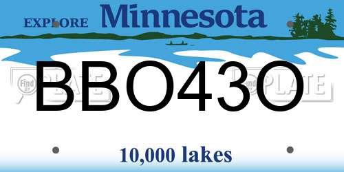 BBO43O Minnesota License Plate