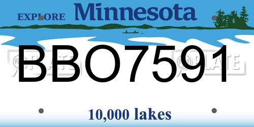 BBO7591 Minnesota License Plate