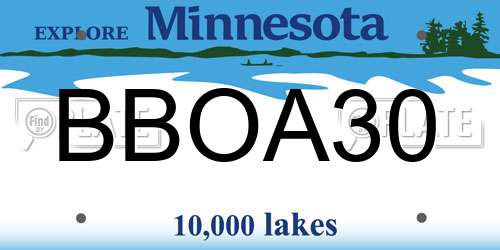 BBOA30 Minnesota License Plate