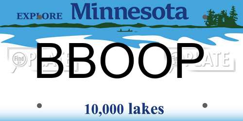 BBOOP Minnesota License Plate
