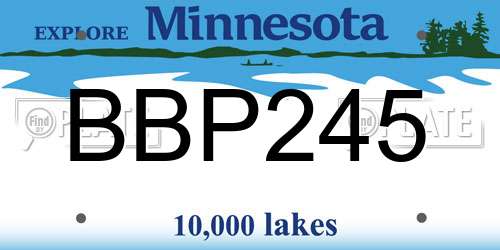 BBP245 Minnesota License Plate