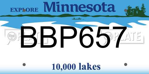 BBP657 Minnesota License Plate
