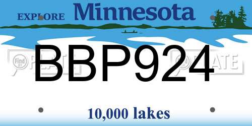 BBP924 Minnesota License Plate