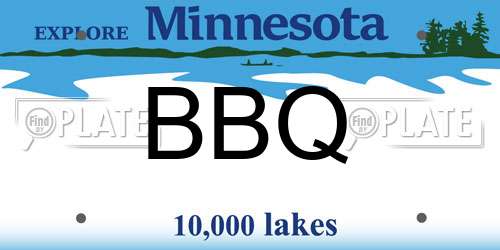 BBQ Minnesota License Plate